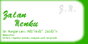 zalan menku business card